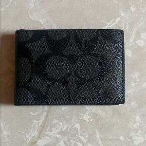 Coach Black Signature Card Holder
